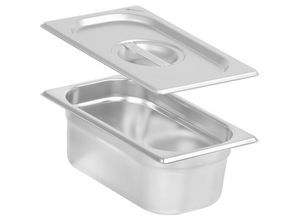 4067673007282 - Gn Behälter 1 4 mit Deckel Höhe 100 mm Edelstahl Wärmebehälter Geeignet für Chafing Dish - Mahlzeit