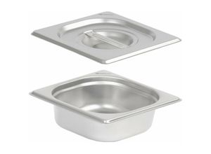 4067673007305 - Gn Behälter 1 6 mit Deckel Höhe 65 mm Edelstahl Wärmebehälter Geeignet für Chafing Dish - Mahlzeit