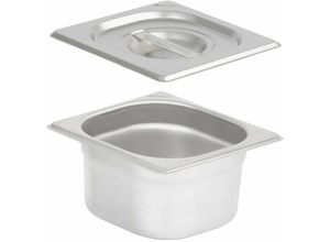 4067673007312 - Gn Behälter 1 6 mit Deckel Höhe 100 mm Edelstahl Wärmebehälter Geeignet für Chafing Dish - Mahlzeit