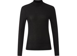 4067869111991 - rich&royal Langarmshirt Stehkragen uni für Damen schwarz M