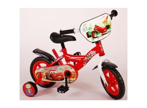 4067872083865 - TPFSports Disney Cars Kinderfahrrad - Jungen - 10 Zoll - Fester Gang - Rot