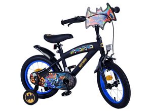 4067872154800 - TPFSports DC Batman Kinderfahrrad - Jungen - 14 Zoll - Rücktritt + Handbremse - Schwarz