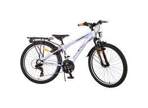 4067872154978 - TPFSports Cross Kinderfahrrad - Jungen - 2 Handbremsen - 18 Gänge - 24 Zoll - Silber