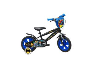 4067872156606 - TPFSports DC Batman Kinderfahrrad - Jungen - 12 Zoll - Rücktritt + Handbremse- Schwarz