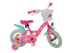 4067872157238 - TPFSports Barbie Kinderfahrrad - Mädchen - 12 Zoll - Rücktritt + Handbremse - Rosa