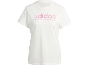 4067886754300 - adidas T-Shirt Baumwolle Logo-Print für Damen weiß XS