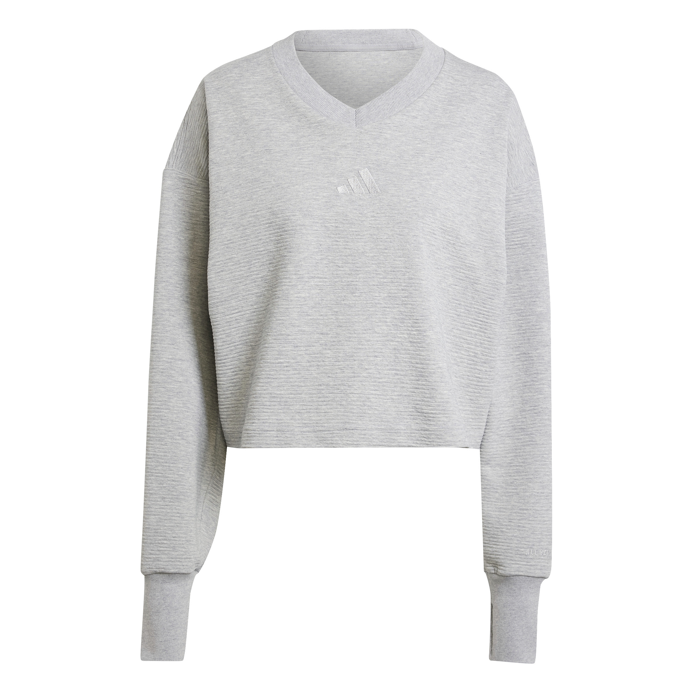 4067894437936 - Geripptes Sweatshirt mit V-Ausschnitt Damen adidas All Szn