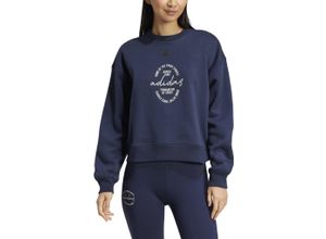 4067896211855 - adidas Brand Love Sweatshirt Print-Motiv Rippbündchen für Damen blau S