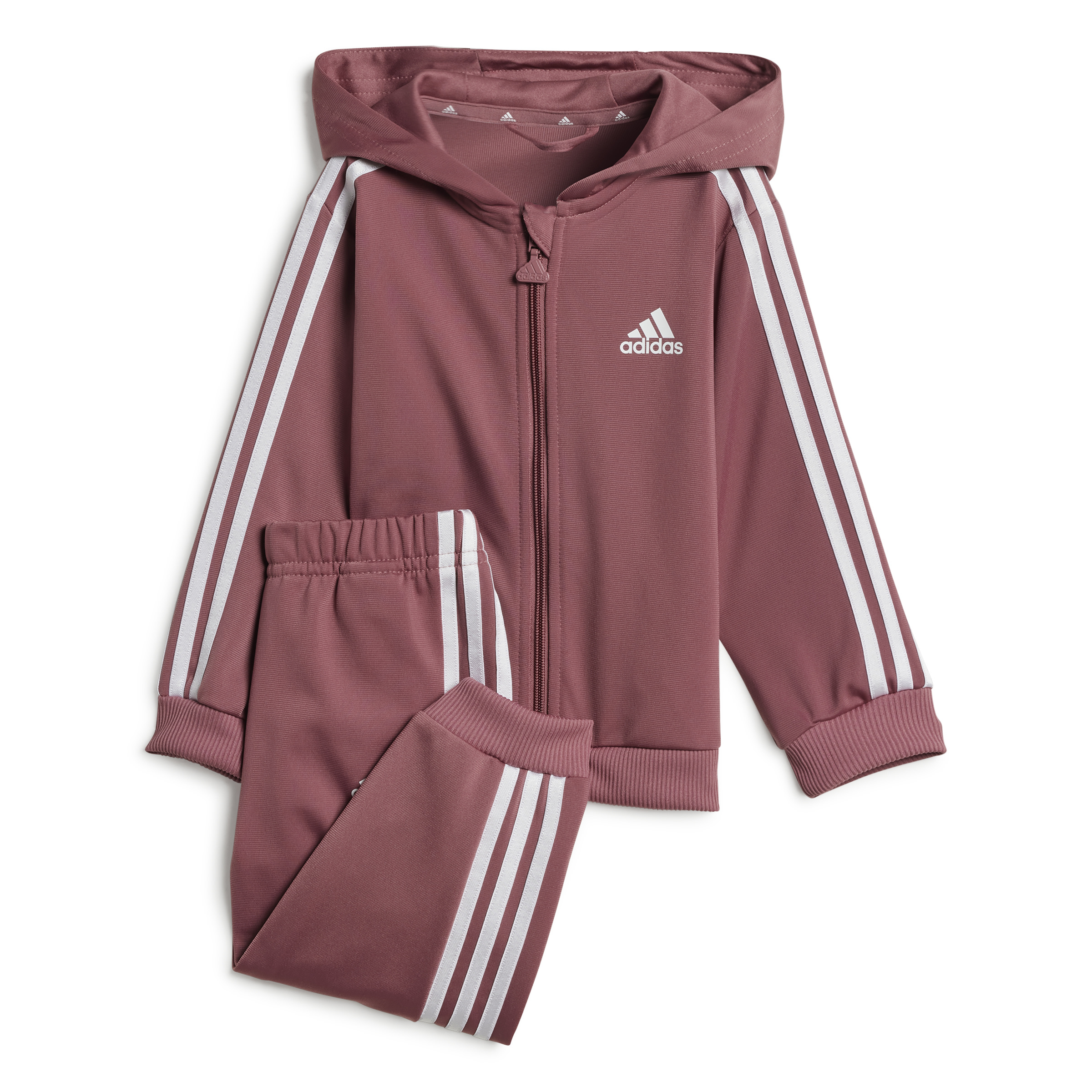 4067896561134 - Baby-Trainingsanzug mit Kapuze Full Zip aus Polyester adidas Essentials Three Stripes Shiny