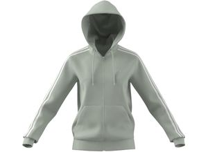 4067897981207 - adidas Essentials Sweatjacke Rippbündchen geteilte Kängurutasche für Damen grün S