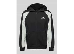 4067906221775 - Sweatjacke mit Label-Stitching