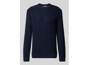 4068127011237 - Regular Fit Strickpullover mit Zopfmuster und gerippten Abschlüssen