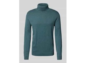 4068127637499 - Regular Fit Rollkragenpullover aus reiner Baumwolle mit Logo-Stitching