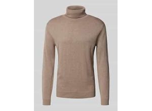 4068127641458 - Regular Fit Rollkragenpullover aus reiner Baumwolle mit Logo-Stitching