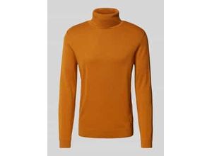 4068127641670 - Regular Fit Rollkragenpullover aus reiner Baumwolle mit Logo-Stitching