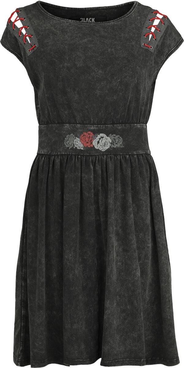 4068143000161 - Cut Out Dress with Roses Mittellanges Kleid schwarz in S