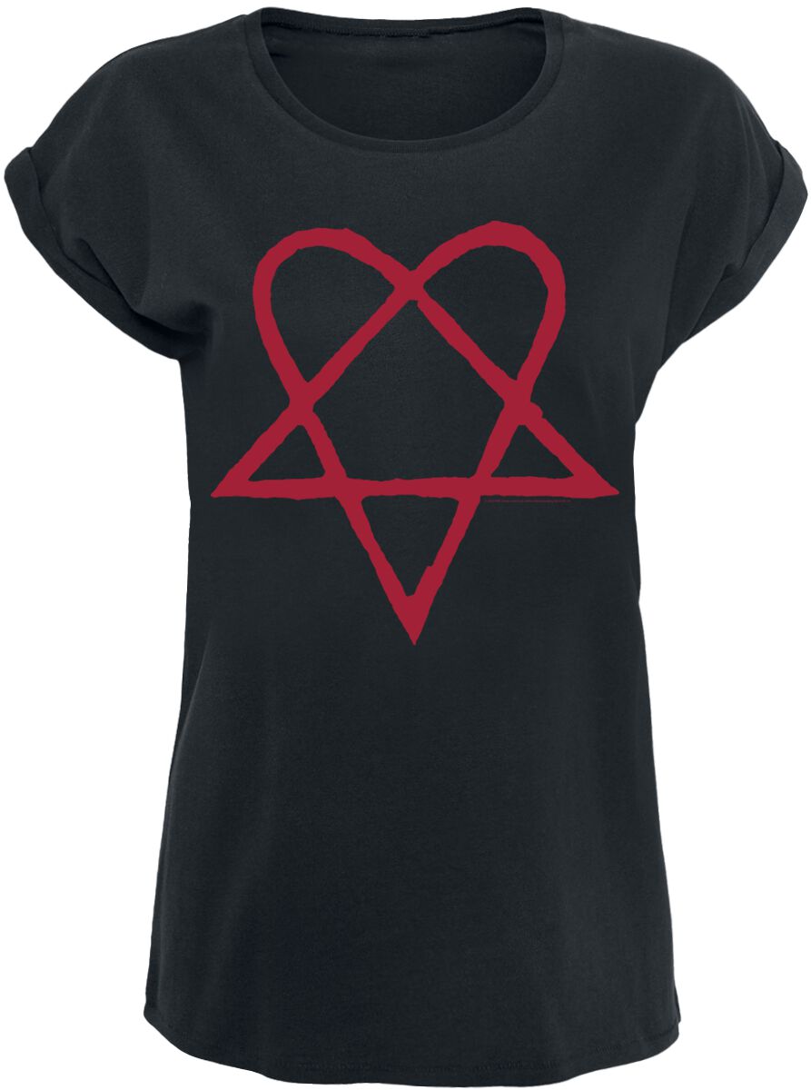 4068143001991 - Dark Red Heartagram T-Shirt schwarz in M