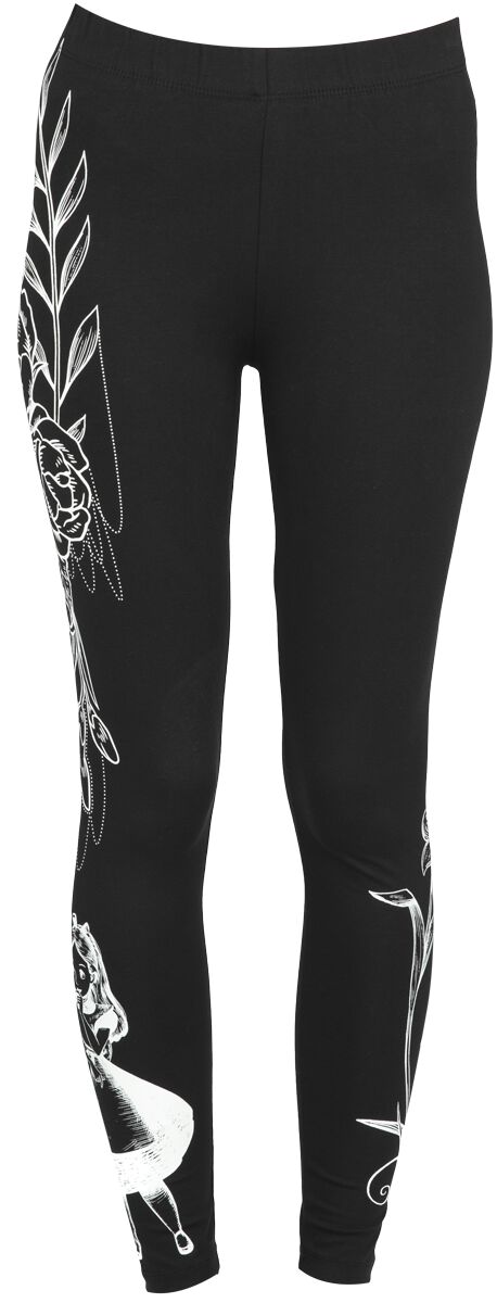 4068143009379 - Flowers Leggings schwarz in S