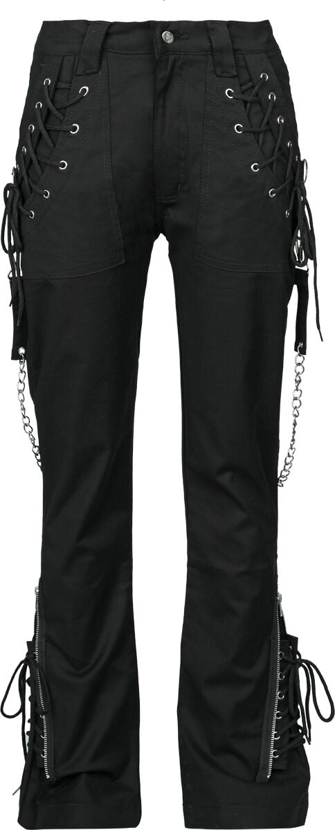 4068143042888 - Grace - with Chains and Lacing Stoffhose schwarz in W27L32 4068143042888 - Grace - with Chains and Lacing Stoffhose schwarz in W27L32