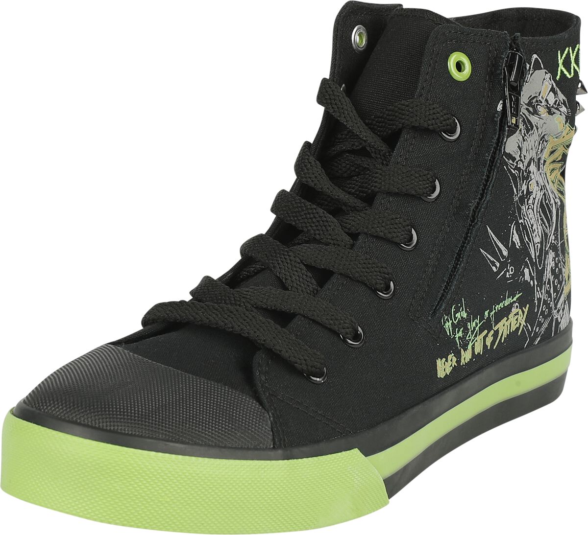 4068143049009 - Sneaker with Old School Cyber Skull Sneaker high schwarz in EU37