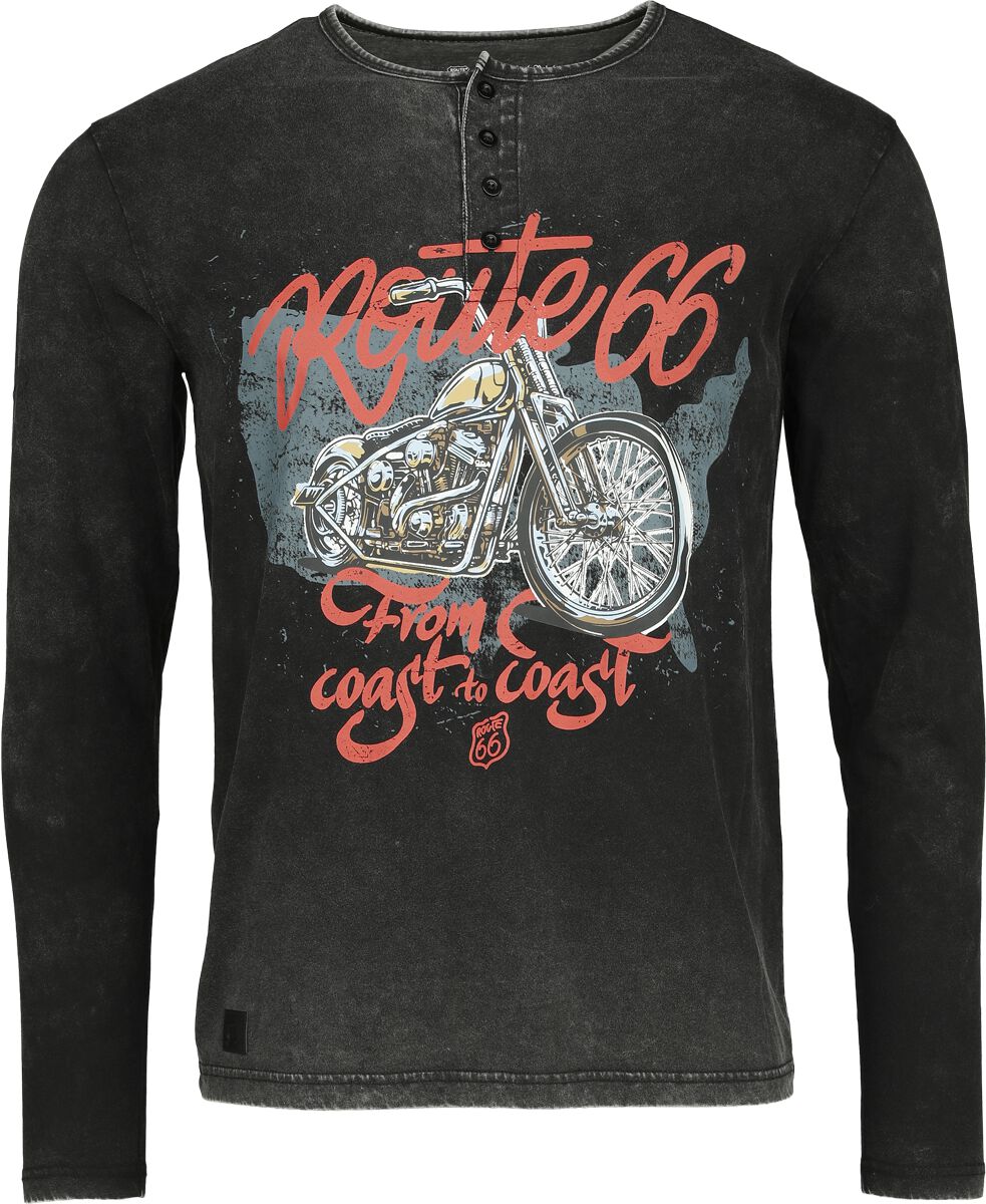 4068143069021 - Rock Rebel X Route 66 - Longsleeve Langarmshirt schwarz in S