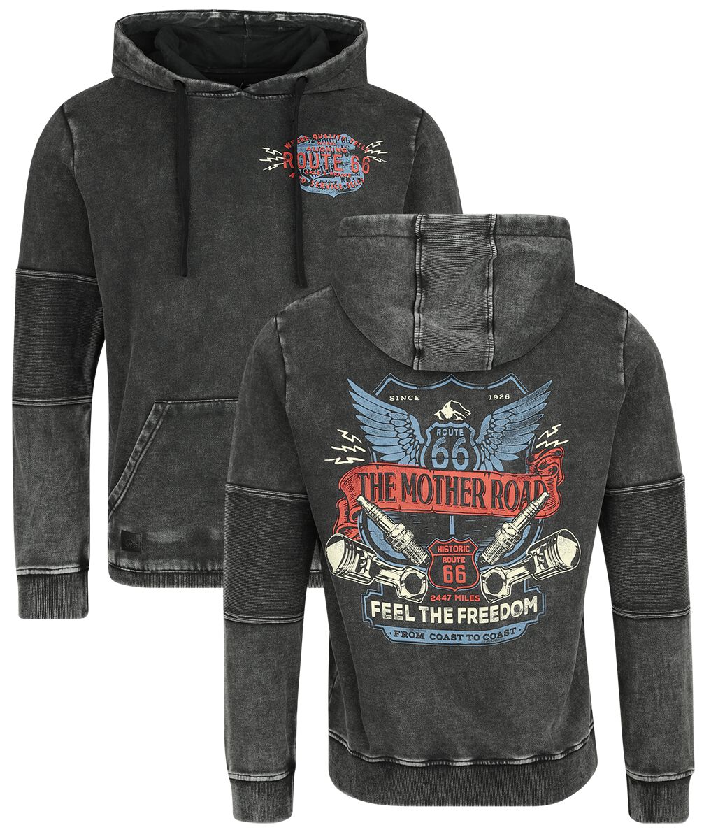 4068143069175 - Rock Rebel X Route 66 - Hoody Kapuzenpullover schwarz in S