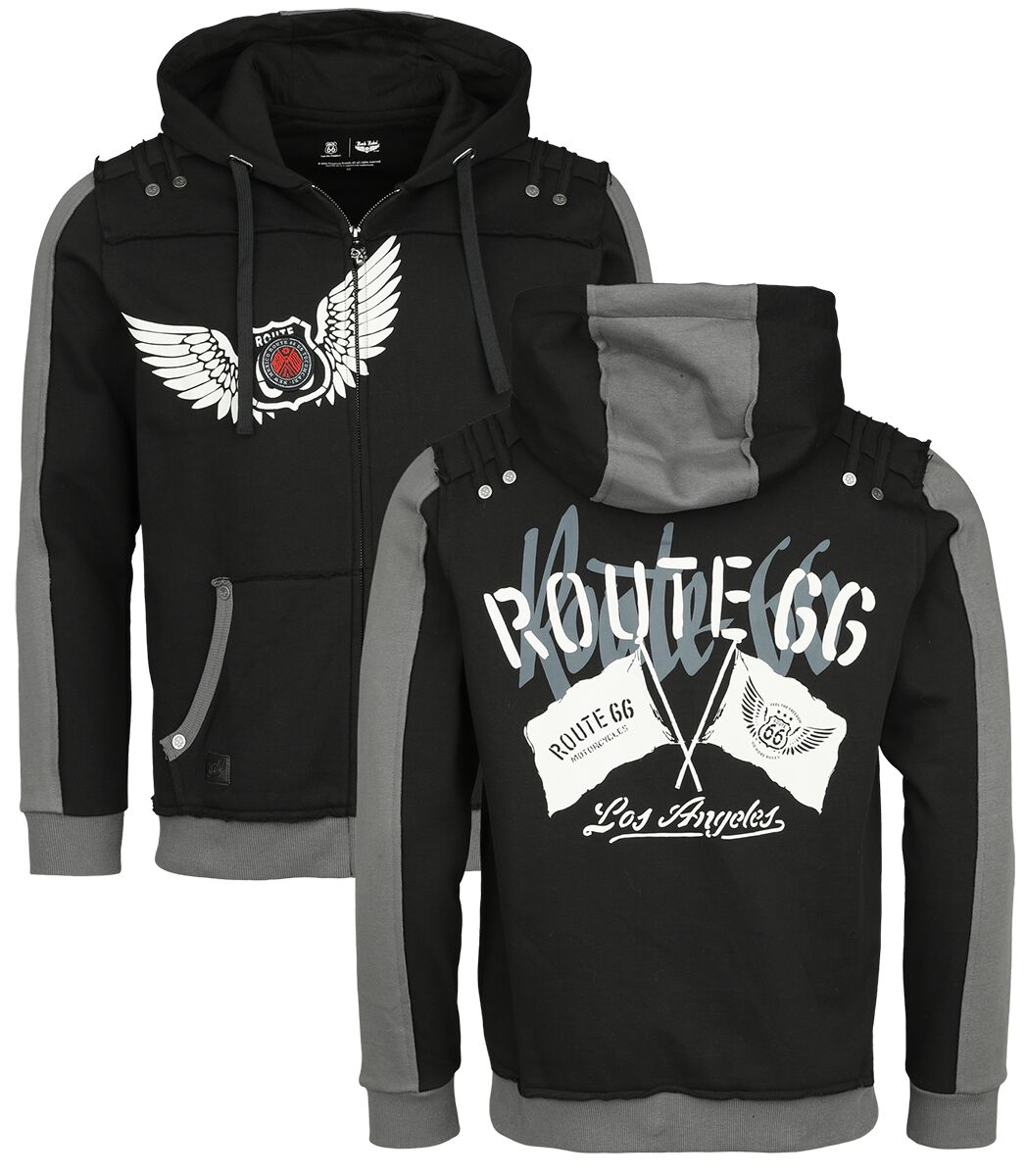 4068143069250 - Rock Rebel X Route 66 - Hoody Jacket Kapuzenjacke schwarz in XL