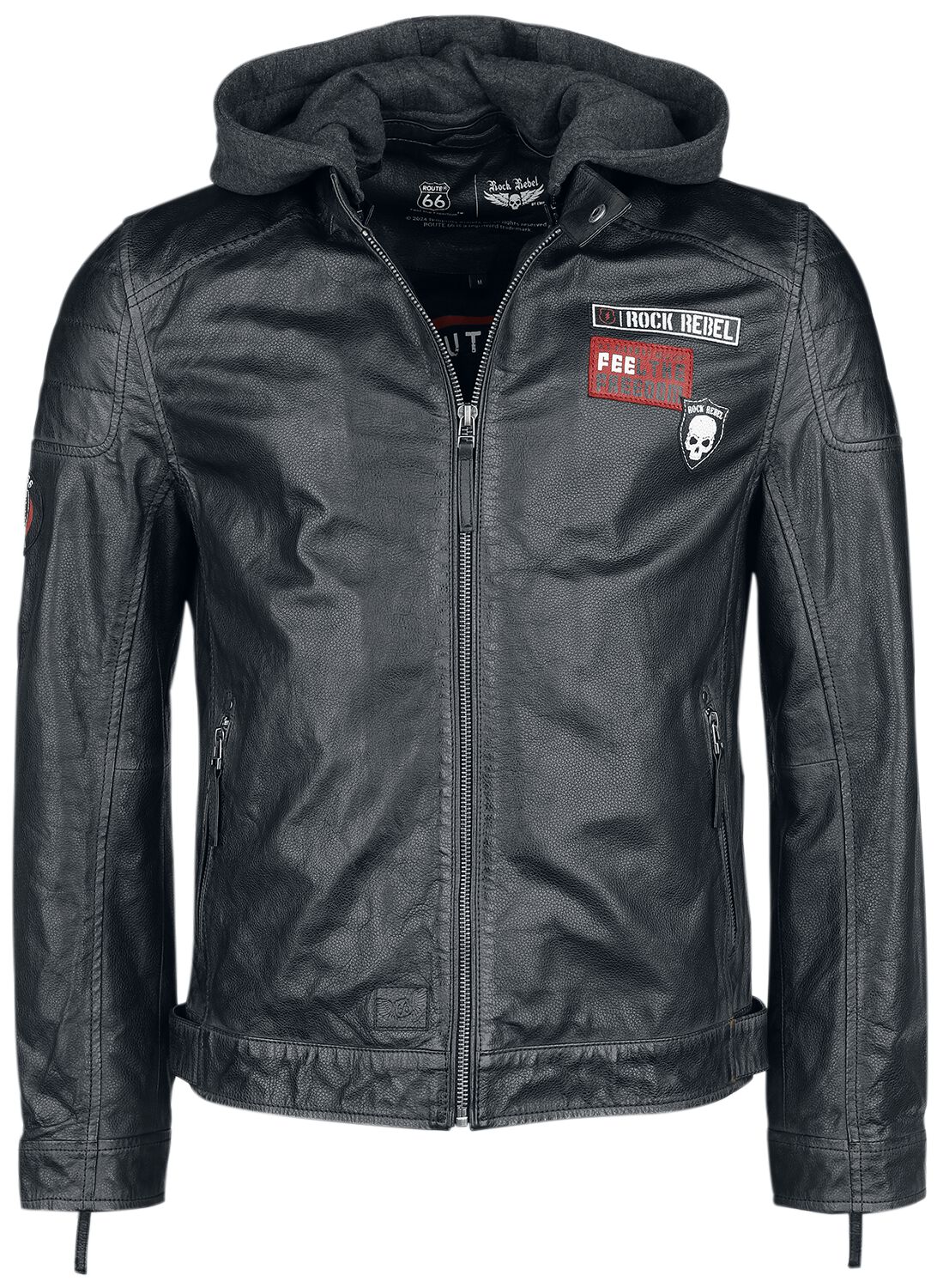 4068143069342 - Rock Rebel X Route 66 - Leather Jacket Lederjacke schwarz in L 4068143069342 - Rock Rebel X Route 66 - Leather Jacket Lederjacke schwarz in L
