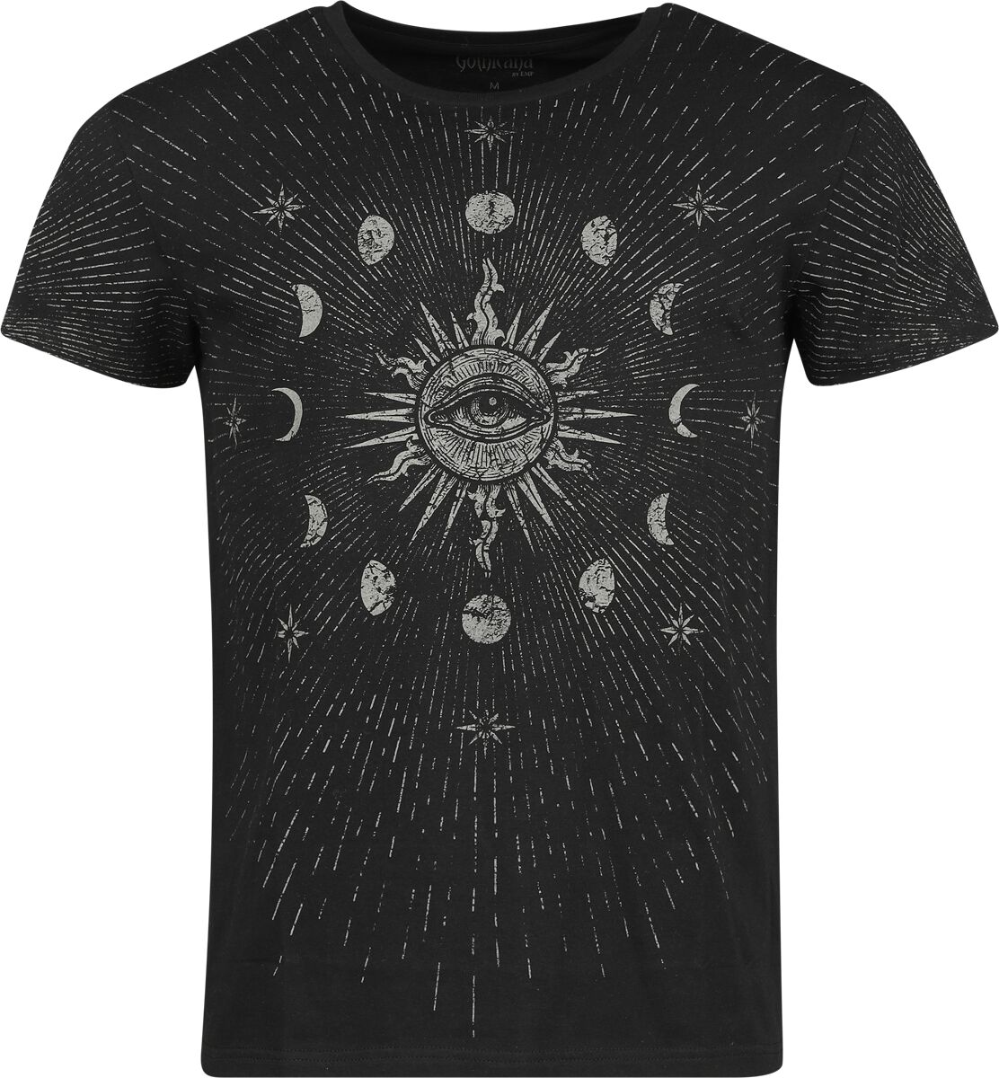 4068143069380 - T-Shirt with Moon Phases and Sun T-Shirt schwarz in M