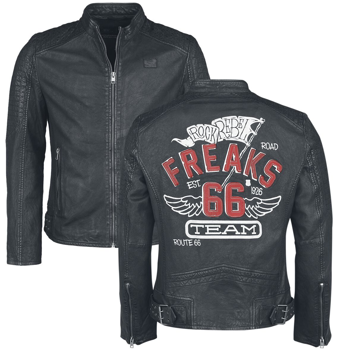 4068143069472 - Rock Rebel X Route 66 - Leather Jacket Lederjacke schwarz in S