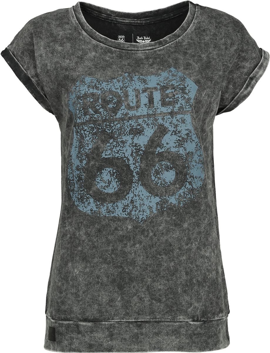 4068143069823 - Rock Rebel X Route 66 - T-Shirt T-Shirt schwarz in S