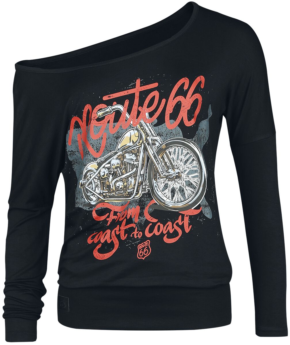 4068143069922 - Rock Rebel X Route 66 - Longsleeve Langarmshirt schwarz in S