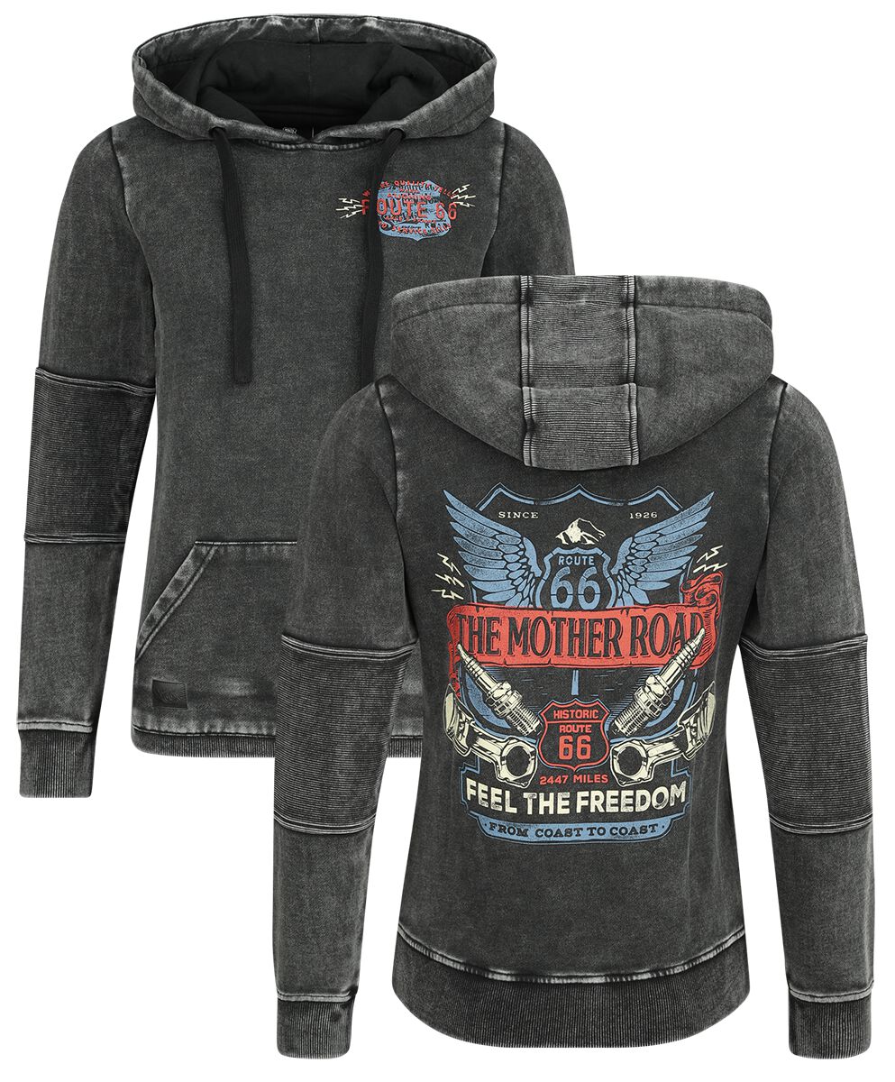 4068143069977 - Rock Rebel X Route 66 - Hoody Kapuzenpullover schwarz in S