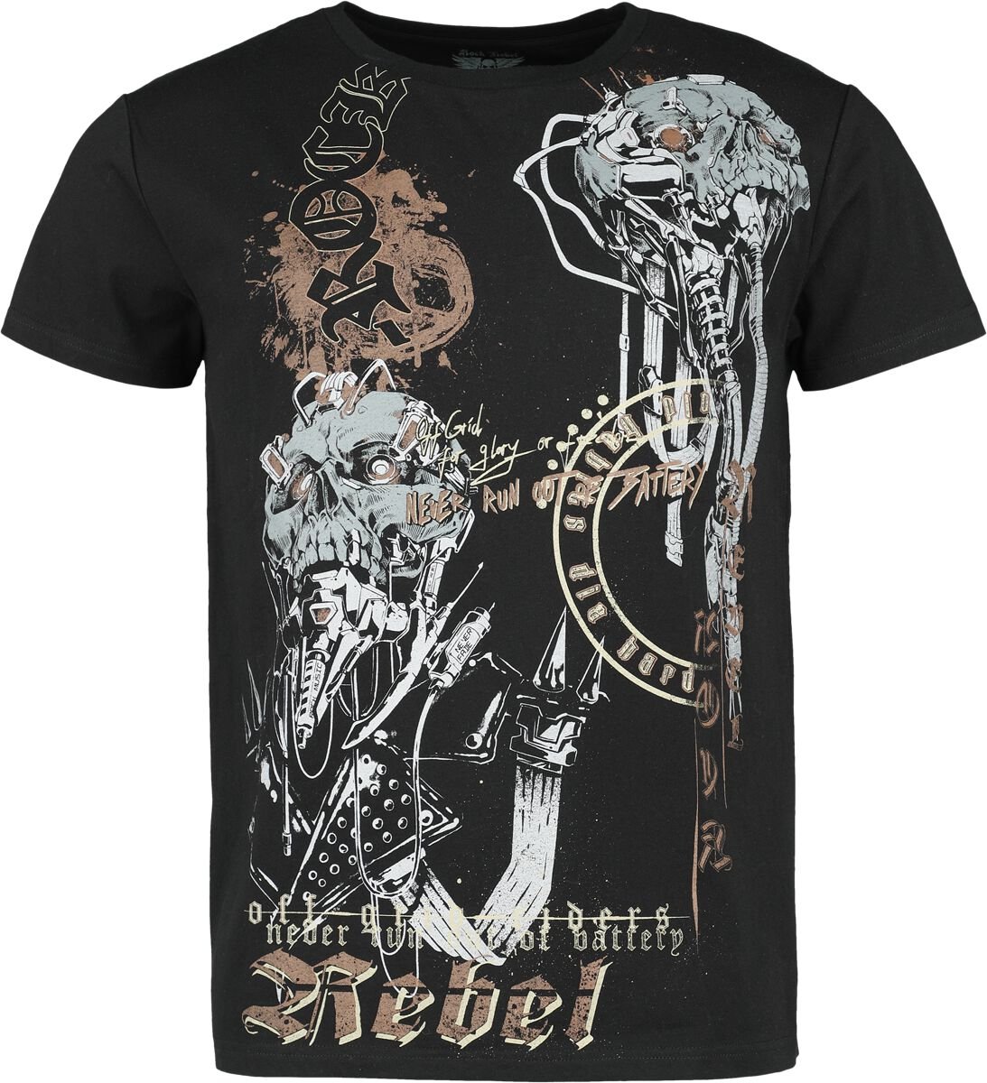 4068143070126 - T-Shirt with Old School Snake Print T-Shirt schwarz in S