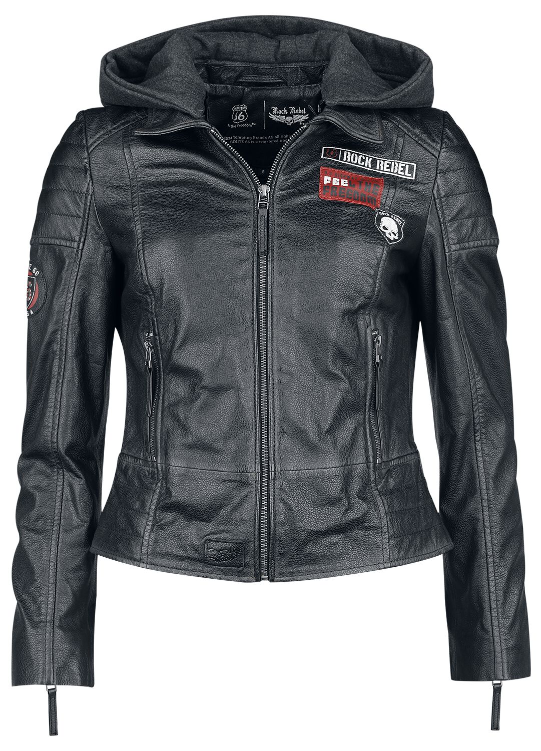 4068143070287 - Rock Rebel X Route 66 - Leather Jacket Lederjacke schwarz in M