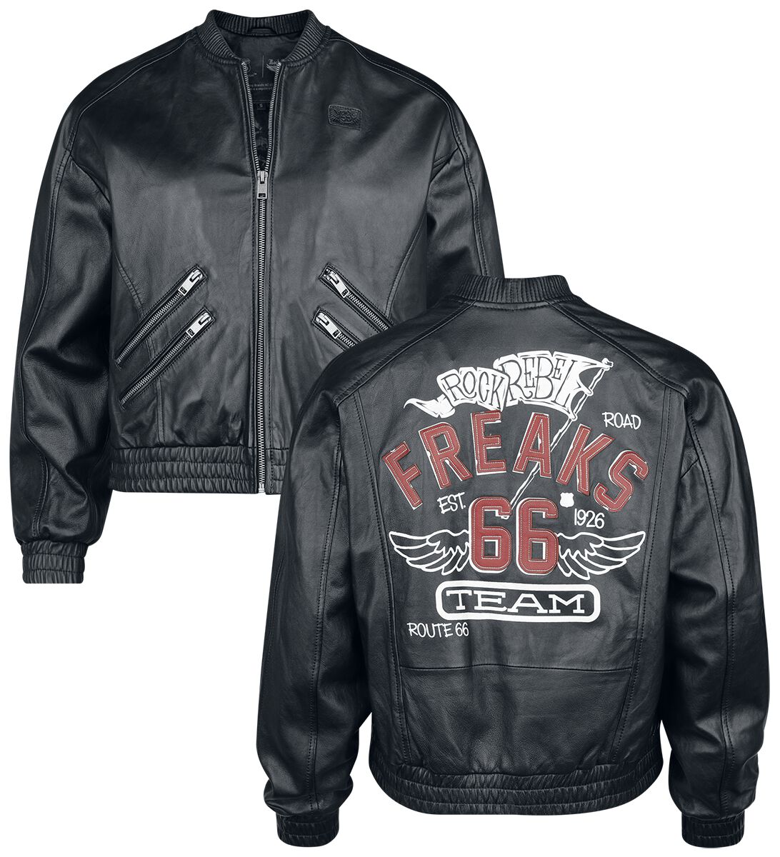 4068143070379 - Rock Rebel X Route 66 - Leather Jacket Lederjacke schwarz in S