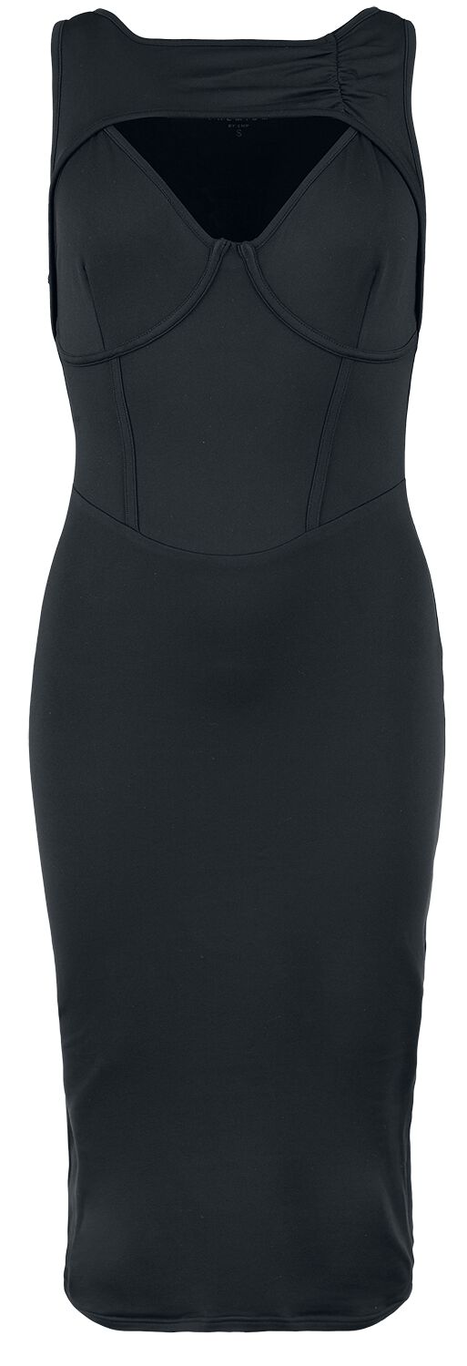 4068143073851 - Bodycon Dress with Double Neckline Mittellanges Kleid schwarz in M