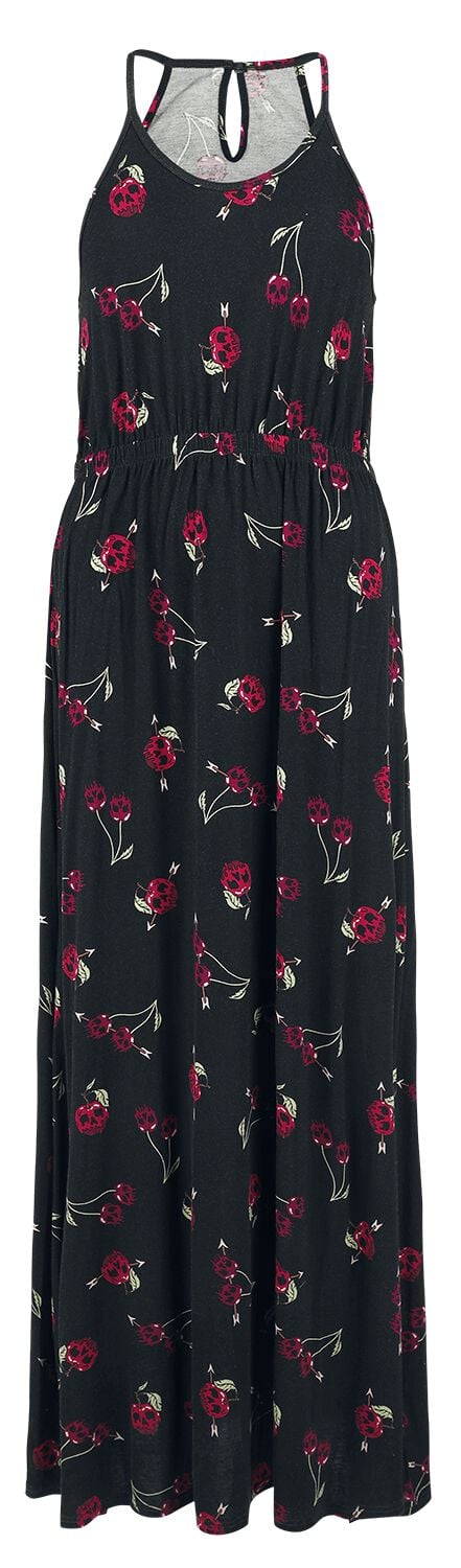 4068143075442 - Maxidress with Cherry Skull Alloverprint Langes Kleid schwarz in S