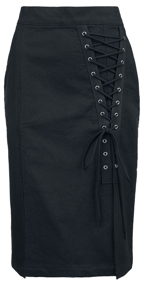 4068143077668 - Skirt With Lacing Detail Mittellanger Rock schwarz in S