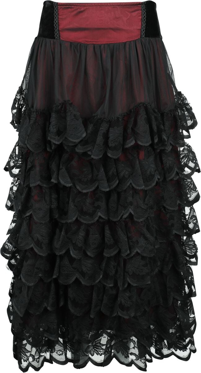 4068143077743 -  Langer Rock schwarz rot in XL