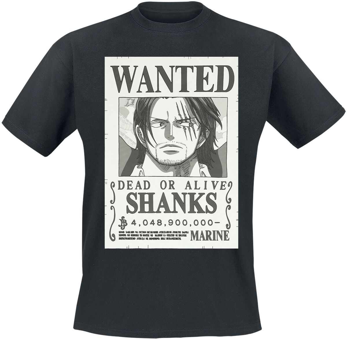 4068143077965 - Wanted - Dead or Alive - Shanks T-Shirt schwarz in S