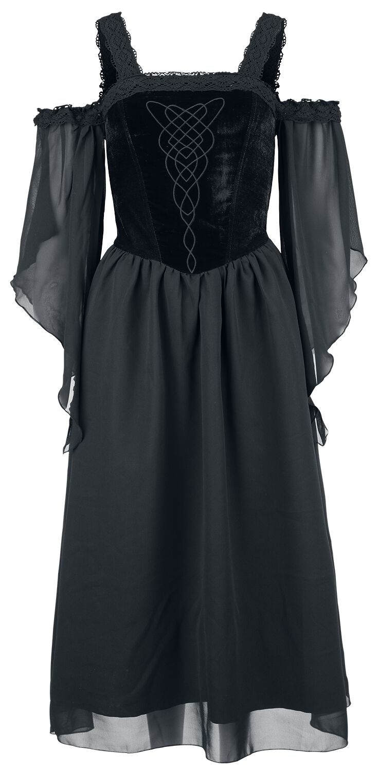 4068143079273 - Dress with Embroidery and Lacing Langes Kleid schwarz in XXL