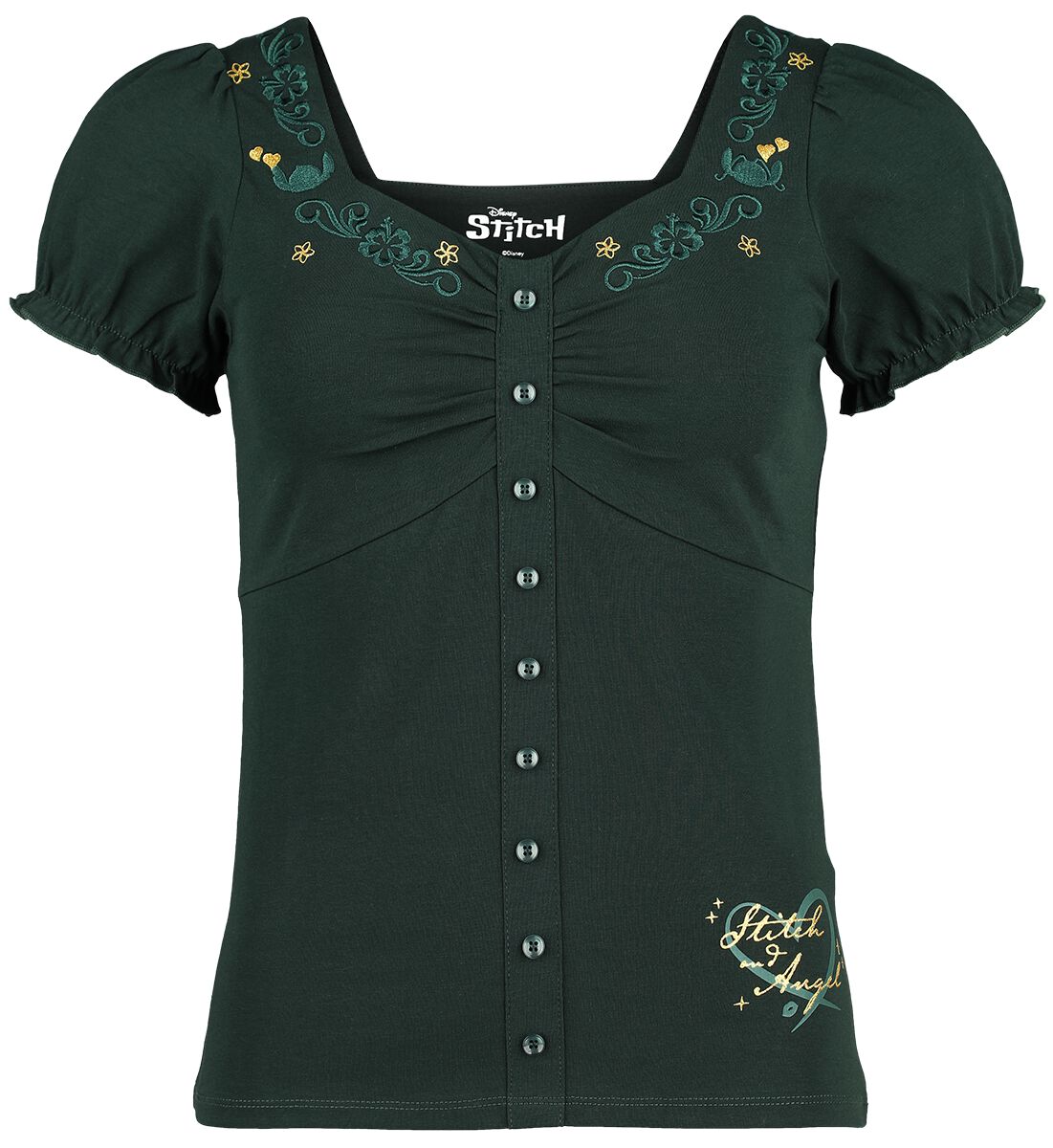 4068143079518 - Stitch & Angel T-Shirt dunkelgrün in S