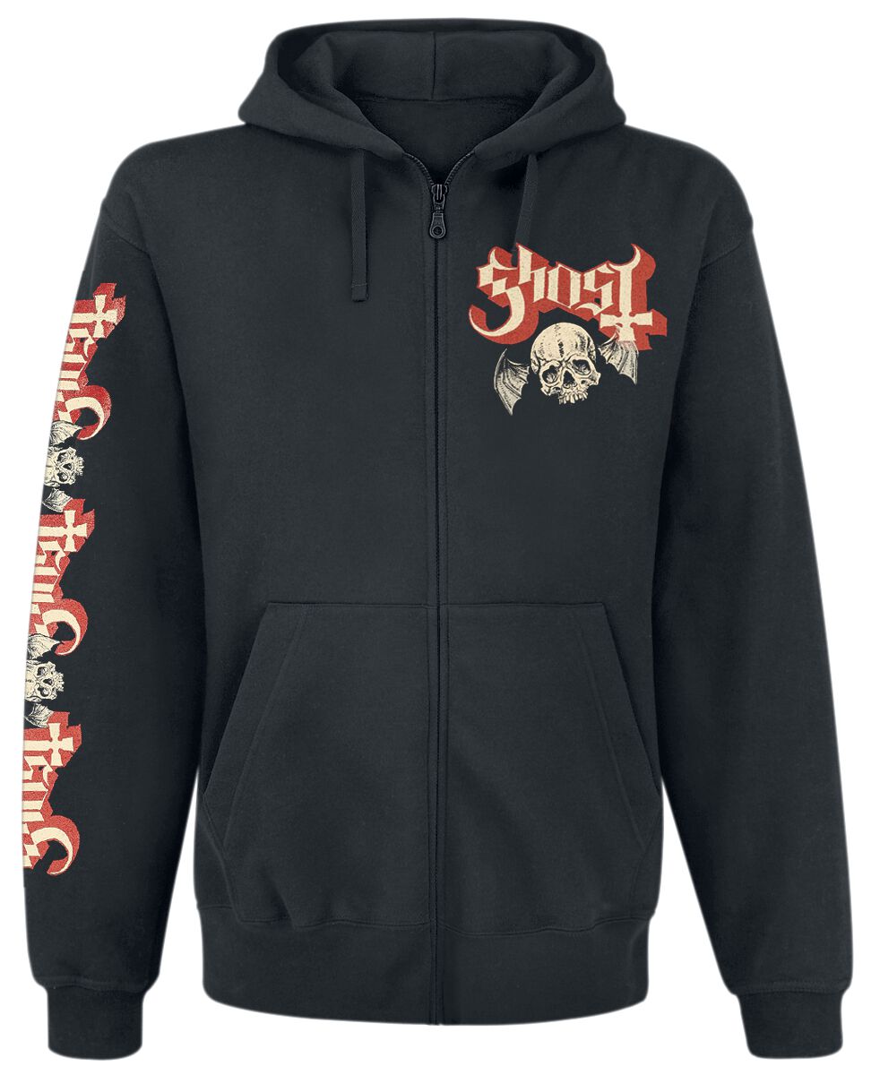 4068143083348 - Distressed Papa Skull Kapuzenjacke schwarz in S