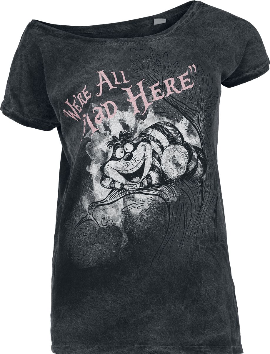 4068143084604 - Grinsekatze - Were All Mad Here T-Shirt grau in S