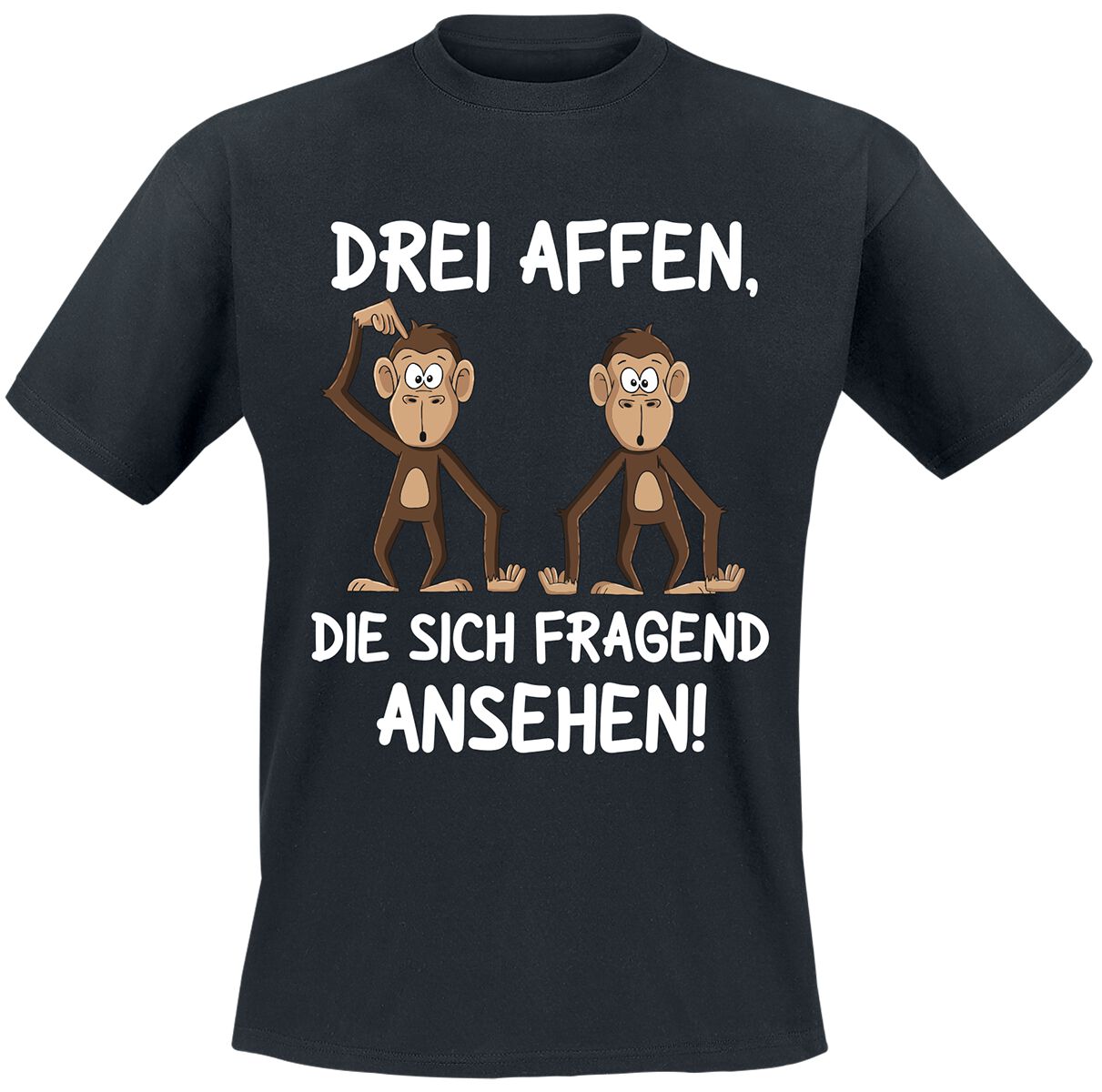 4068143093996 - Drei Affen die sich fragend ansehen! T-Shirt schwarz in M