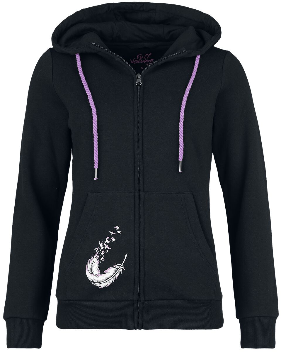 4068143098052 - Back Wing Zipped Hoodie Kapuzenjacke schwarz in S