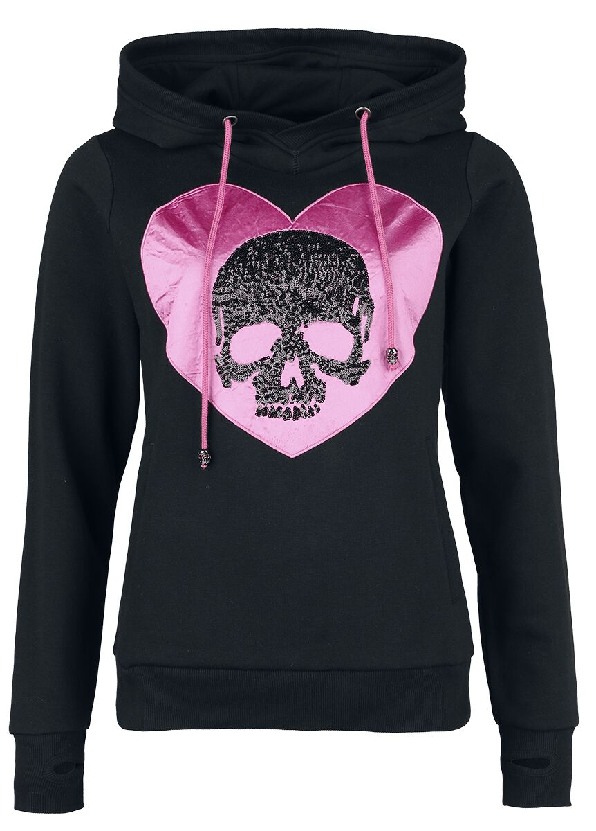 4068143098885 - Hoody With Sequin Skull Kapuzenpullover schwarz in L