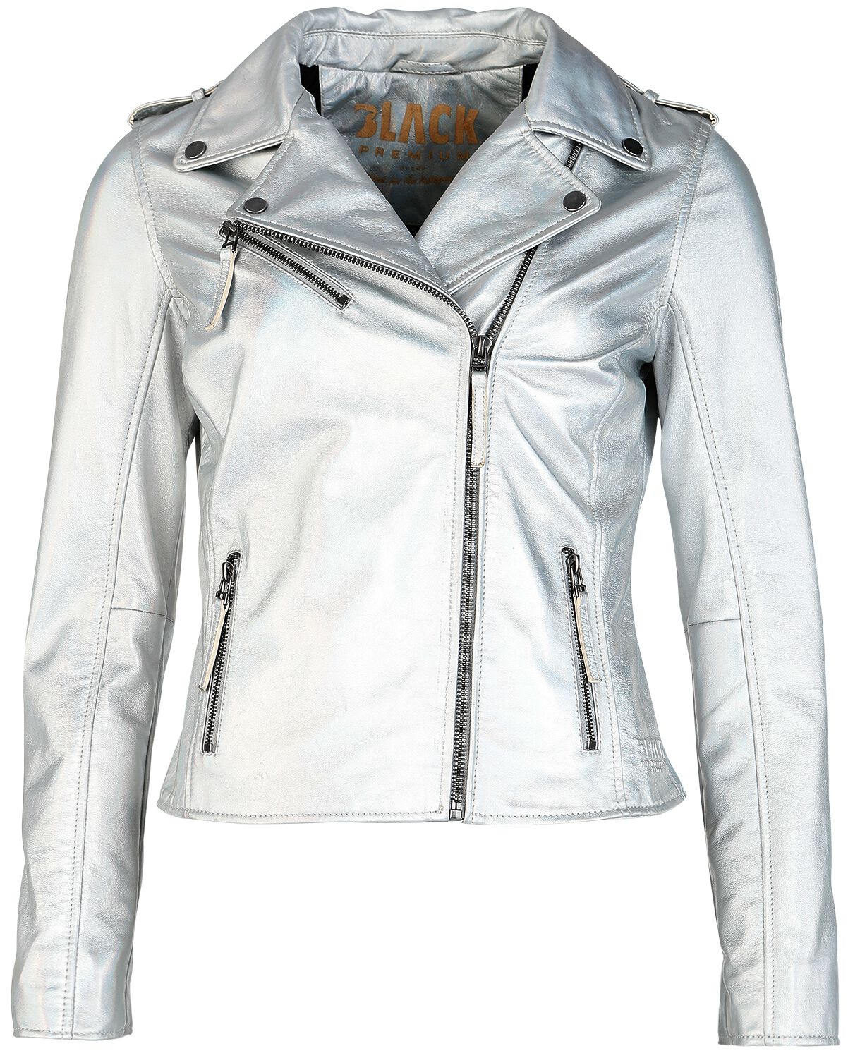 4068143099738 -  Lederjacke silberfarben in S