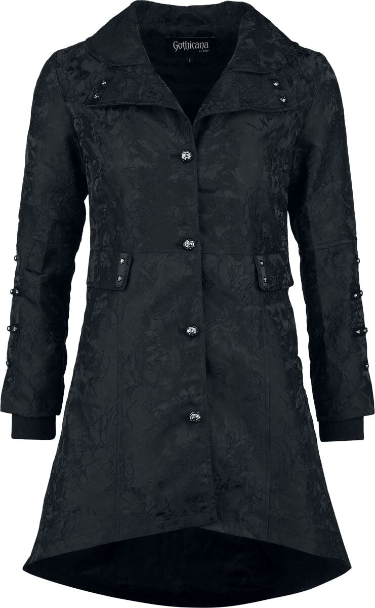 4068143102858 - Coat with Corset on the Back Mantel schwarz in M